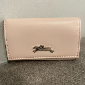 LONGCHAMP Honore smooth leather coin/card pouch - light pink / beige